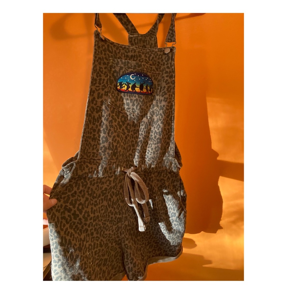 Grateful Dead leopard print overalls